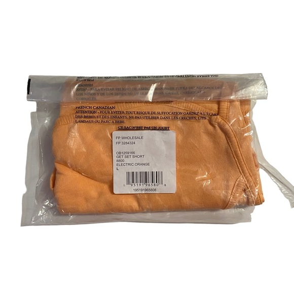 Free People Get Set Short Electric Orange French Terry Cotton Pockets Large L - Picture 6 of 9